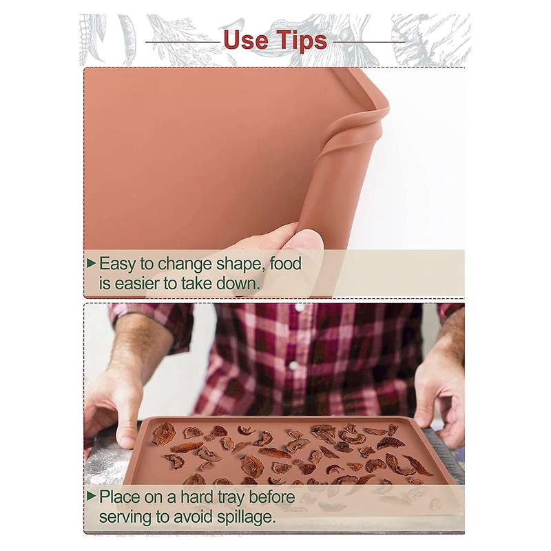 4pcs Silicone Dehydrator Mats with Edge - Silicone Sheets Compatible