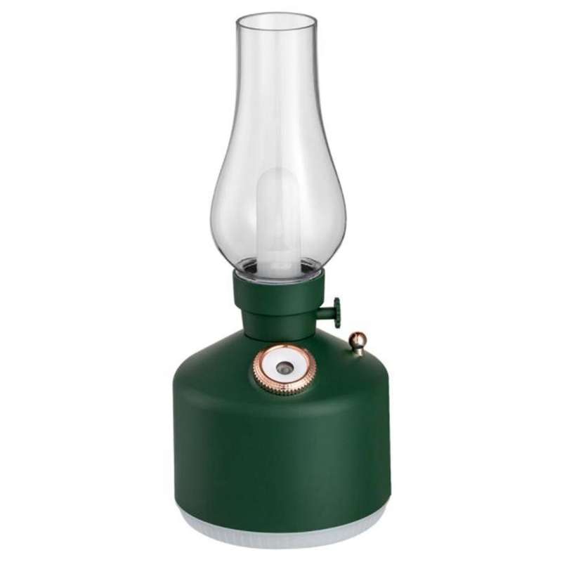Usb Chargeable Retro Lamp Air Humidifier with Led Light Green