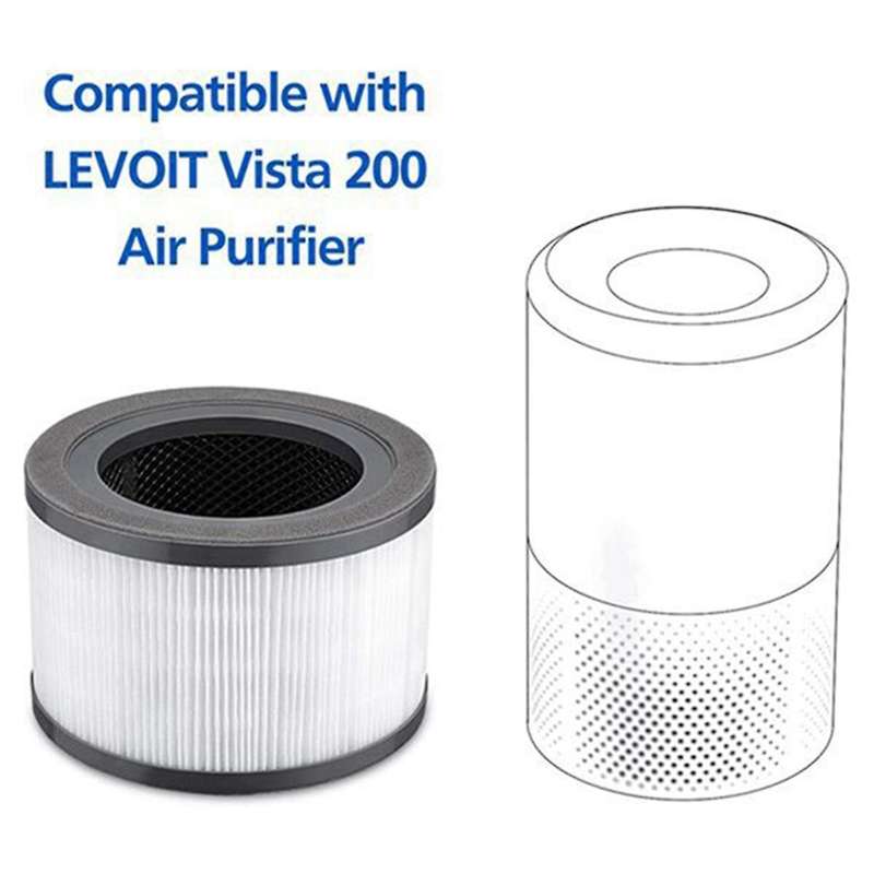2 Pcs Air Purifier Replacement Filter for Levoit Vista 200 Air