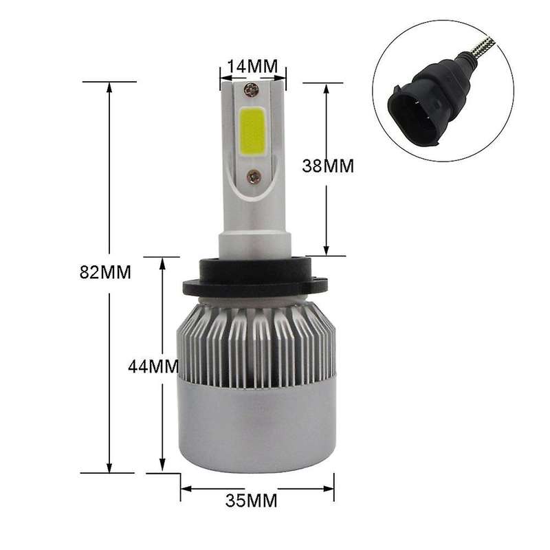 2 X Led Headlight Kit Diamond White Light Carauto Driving Beam 6000k