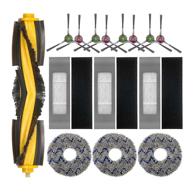 15pcs Main Side Brush Filter Mop Cloth for Ecovacs Deebot T10 Turbo