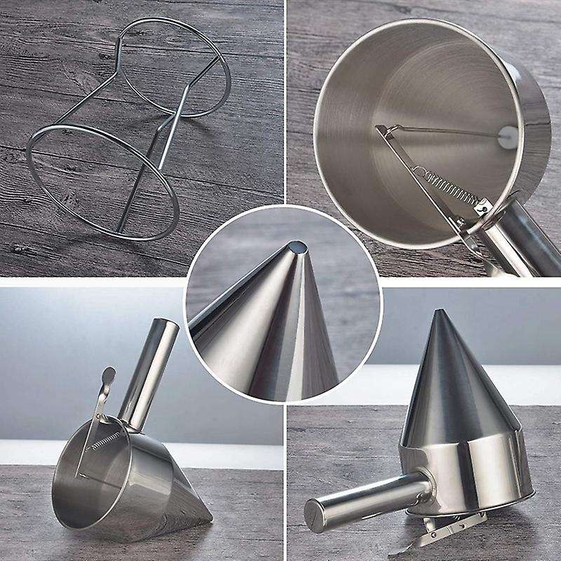 Stainless Steel Stirring Batter Separator Funnels with Handle & Rack