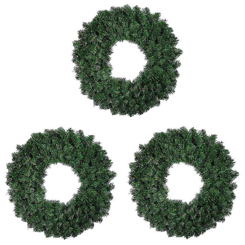 3 Pcs 30cm Artificial Pine Wreath Garland for Christmas Decoration