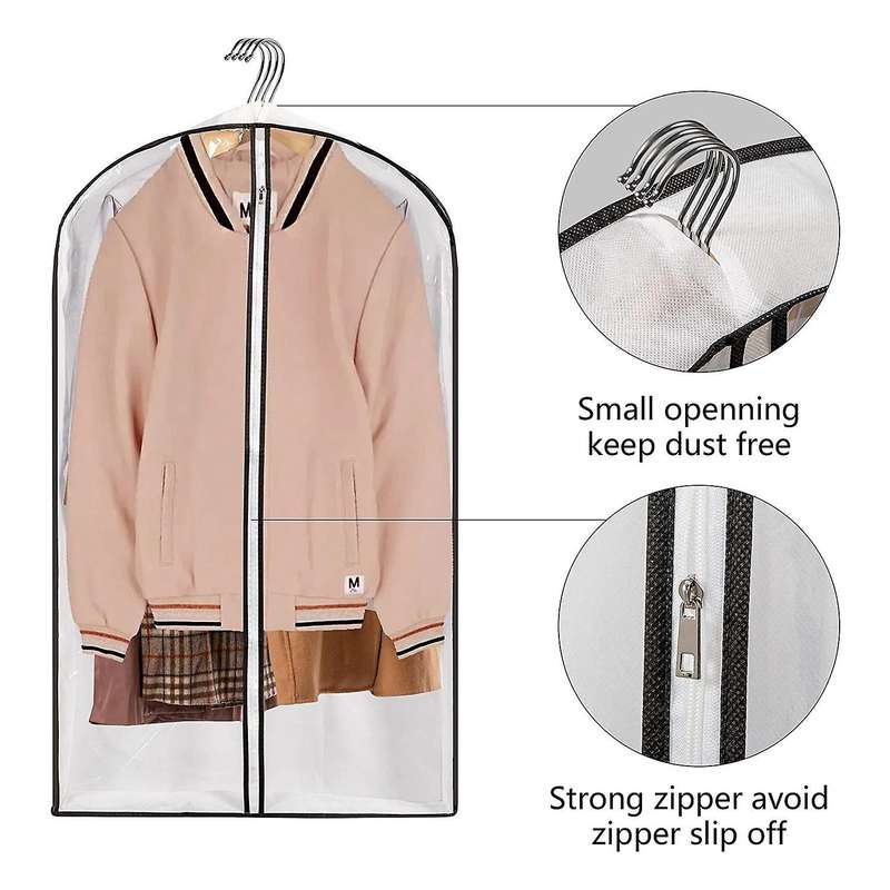 Hanging Clothes Bag with 4 Inch Gusseted Garment Bag (set Of 6)