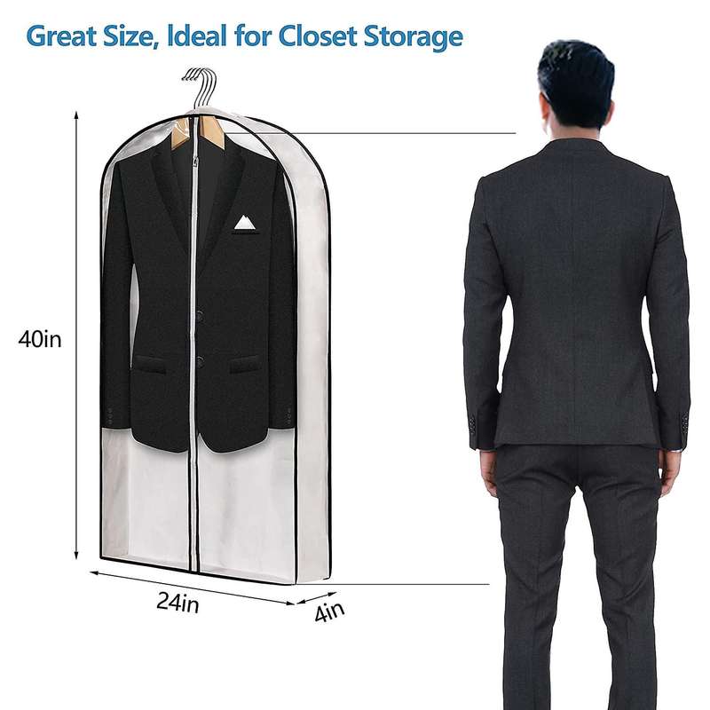 Hanging Clothes Bag with 4 Inch Gusseted Garment Bag (set Of 6)