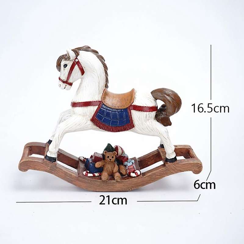 Santa Resin Statue Christmas Tree Riding Deer Horse Home Decor B