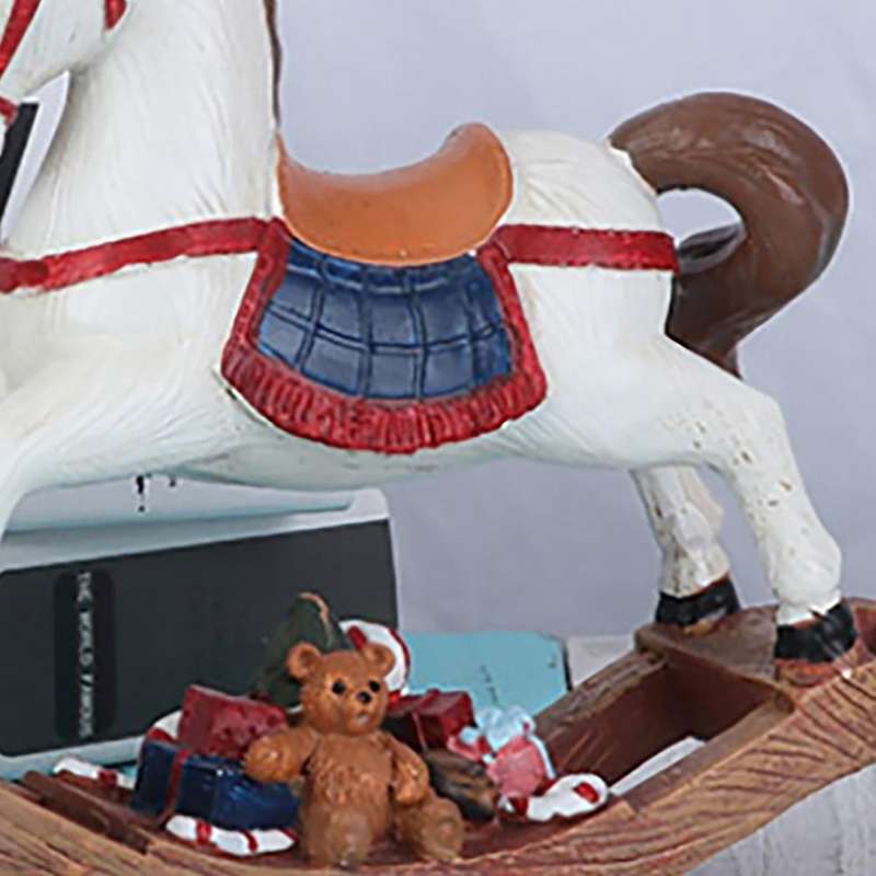 Santa Resin Statue Christmas Tree Riding Deer Horse Home Decor B