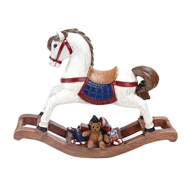 Santa Resin Statue Christmas Tree Riding Deer Horse Home Decor B