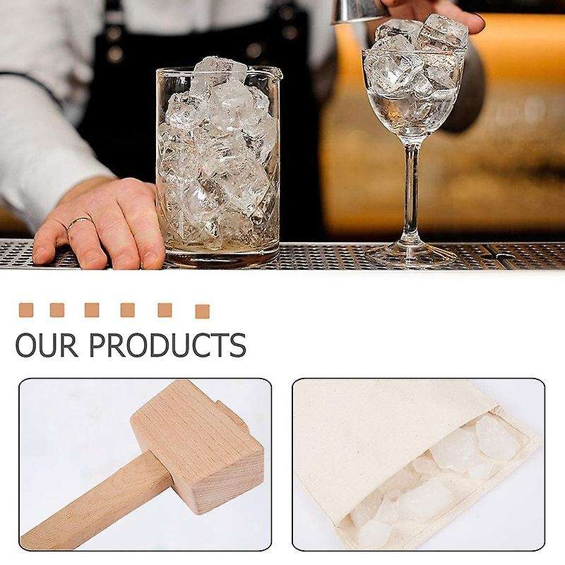 Pack Of 2 Lewis Bags and 1 Ice Mallet Set-reusable Canvas for Party