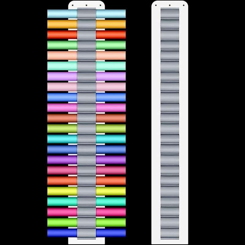 Vinyl Holder 22 Compartments Wall Mount Hanging Vinyl Over Door White