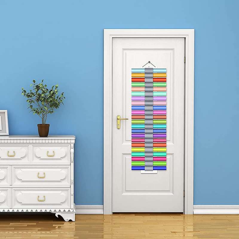 Vinyl Holder 22 Compartments Wall Mount Hanging Vinyl Over Door White