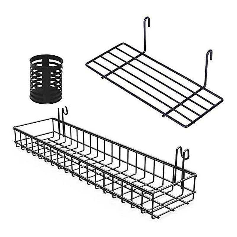 Grid Wall Shelves Basket with Hooks,bookshelf,display Shelf