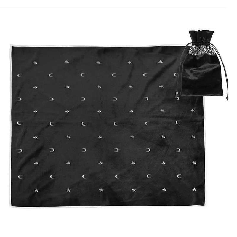 Altar Tarot Tablecloth Velvet Tarot Divination Tablecloth Black