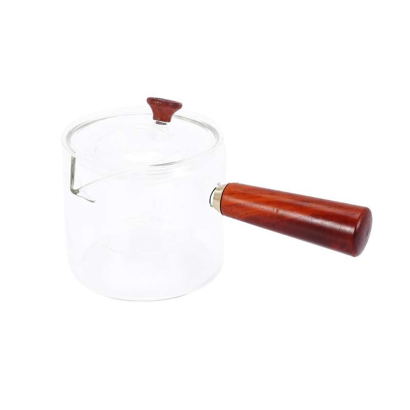 Glass Teapot with Wooden Handle,thickened Heat-resistant Glass Kettle