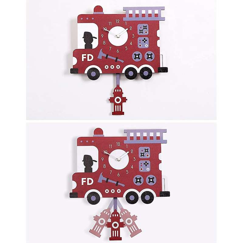 Baby Room Kindergarten Cute Cartoon Swing Wall Clock Pendulum Clock
