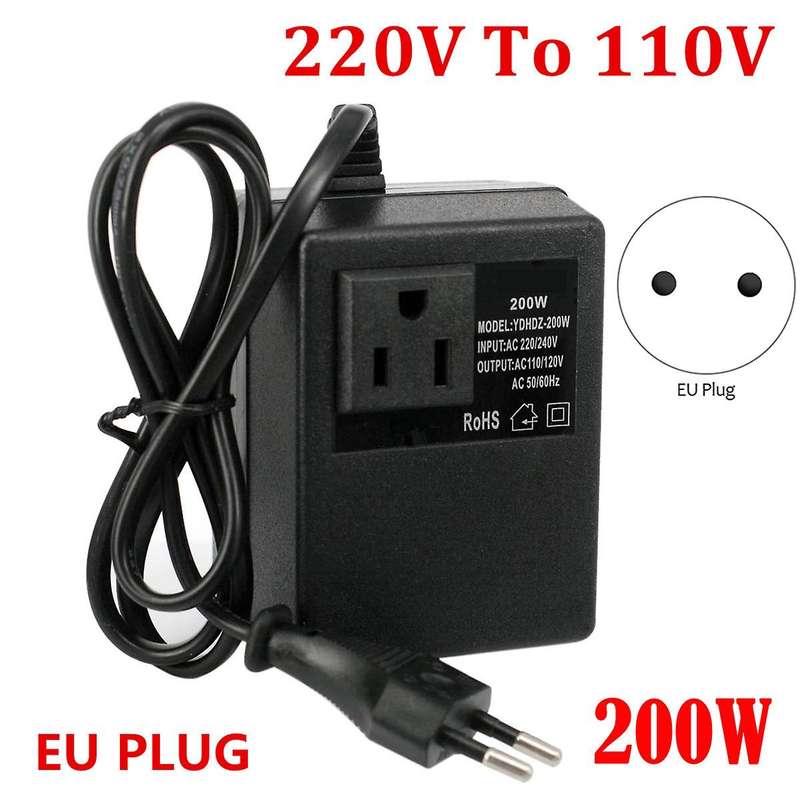 110v Step Down Travel Voltage Transformer Converter Eu Plug (only Used By Electrical Appliances With
