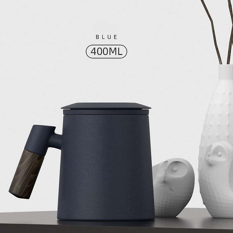 400ml Ceramic Mug with Handle Filter Lid Coffee Cup Home Porcelain -c