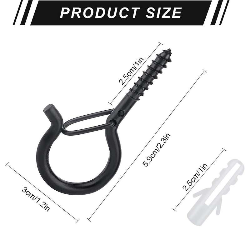 Screw Hooks for Outdoor String Lights, 45 Pack Q Hanger Hooks