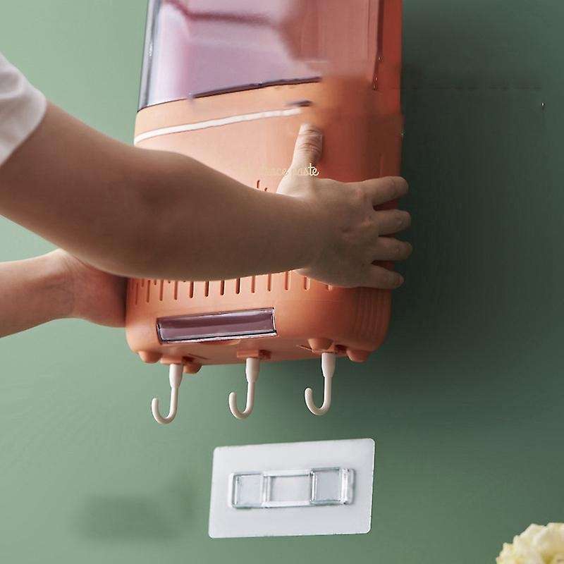 Multifunctional Dustproof Tableware Rack Knife Holder(white+orange)