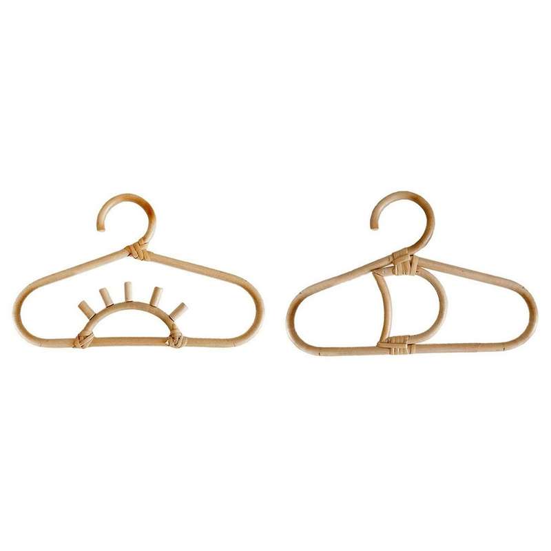 Rattan Wall Hooks Sun Moon Kids Garments Organizer Rack