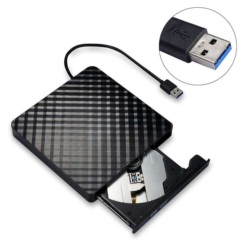 Cd Dvd /-rw Optical Drive Burner Writer for Laptop Desktop(black)
