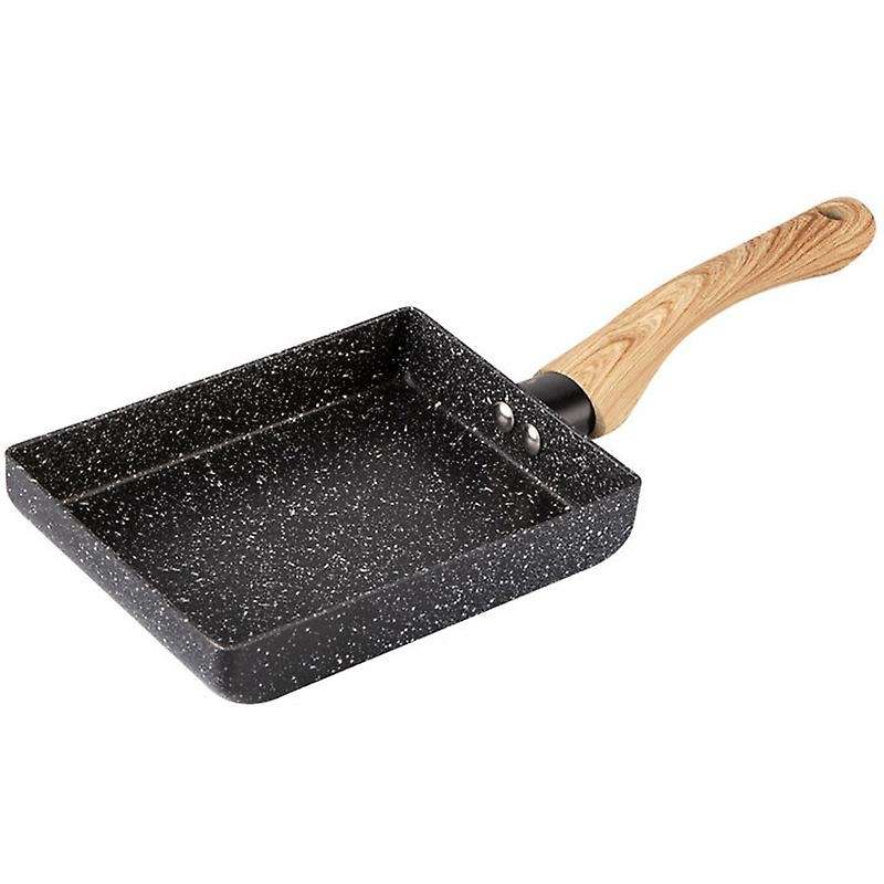 Frying Tamagoyaki Omelette Black Non-stick Pan for Gas Cooker-black
