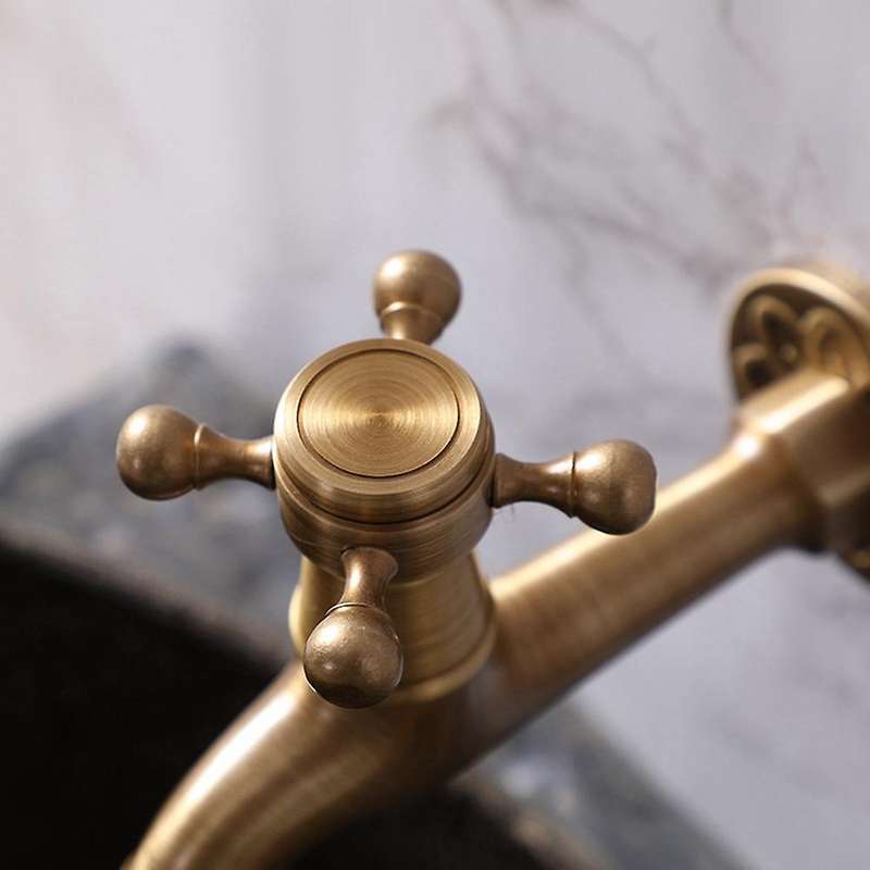 All Copper Kitchen Antique Washing Machine Faucet, In-wall Faucet