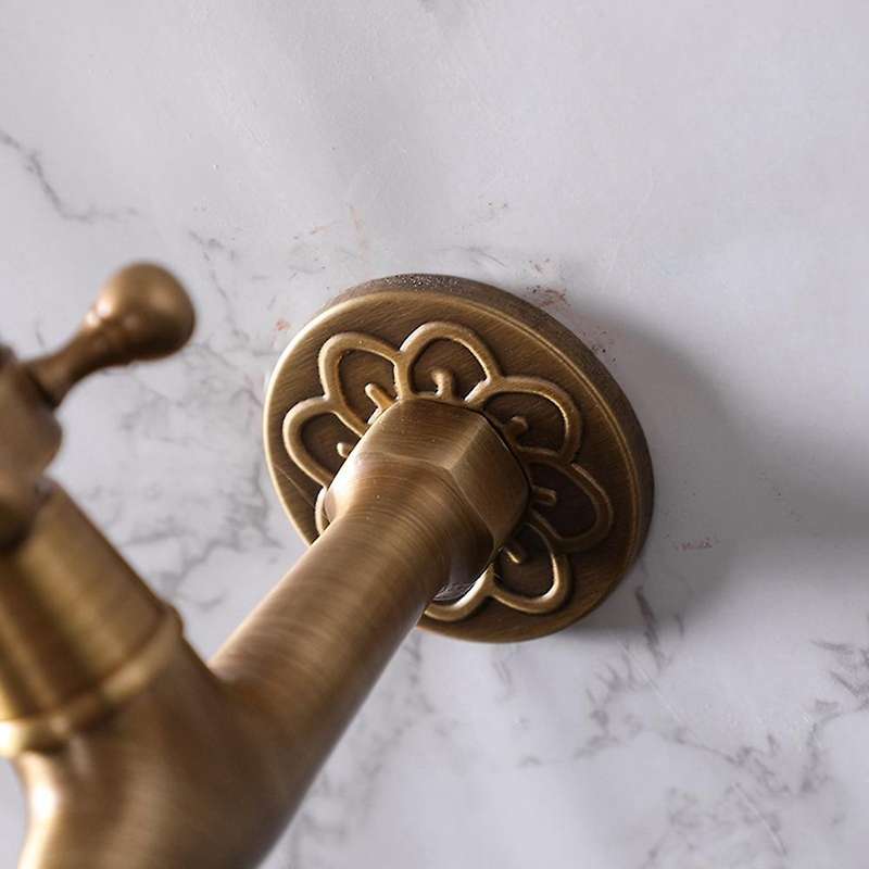 All Copper Kitchen Antique Washing Machine Faucet, In-wall Faucet