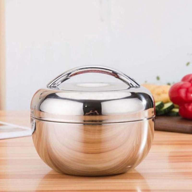 Stainless Thermo Insulated Thermal Container Bento Round Lunch Box
