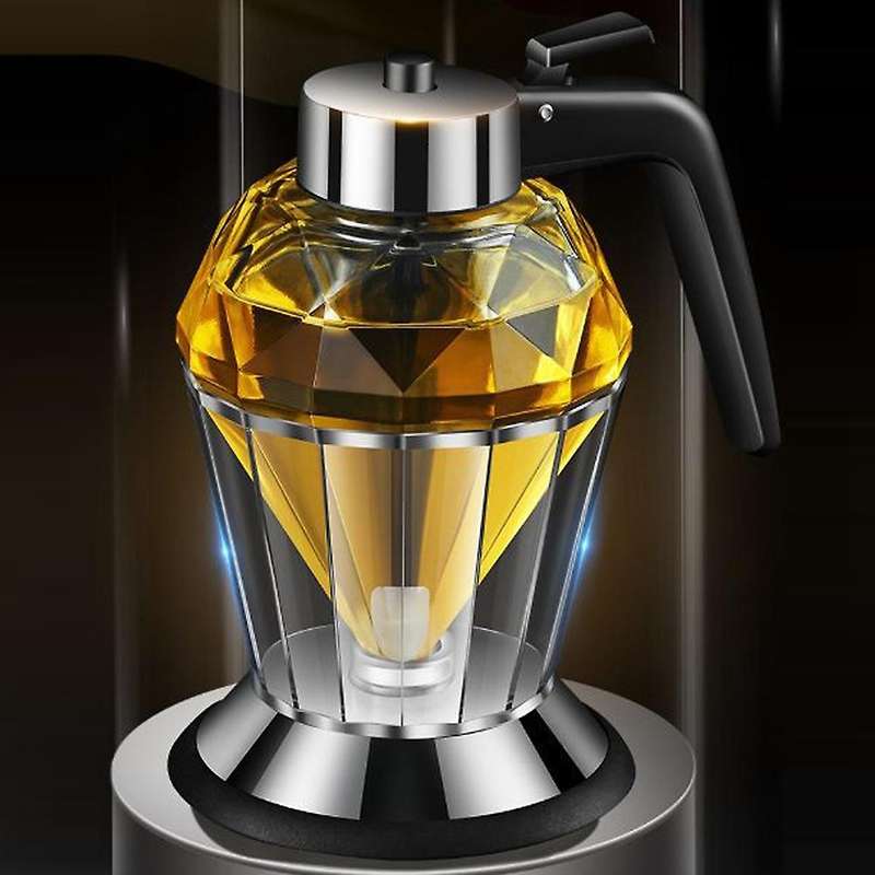 Diamond Glass Oil Pot Press Type Diamond Oil Pot Visible Color