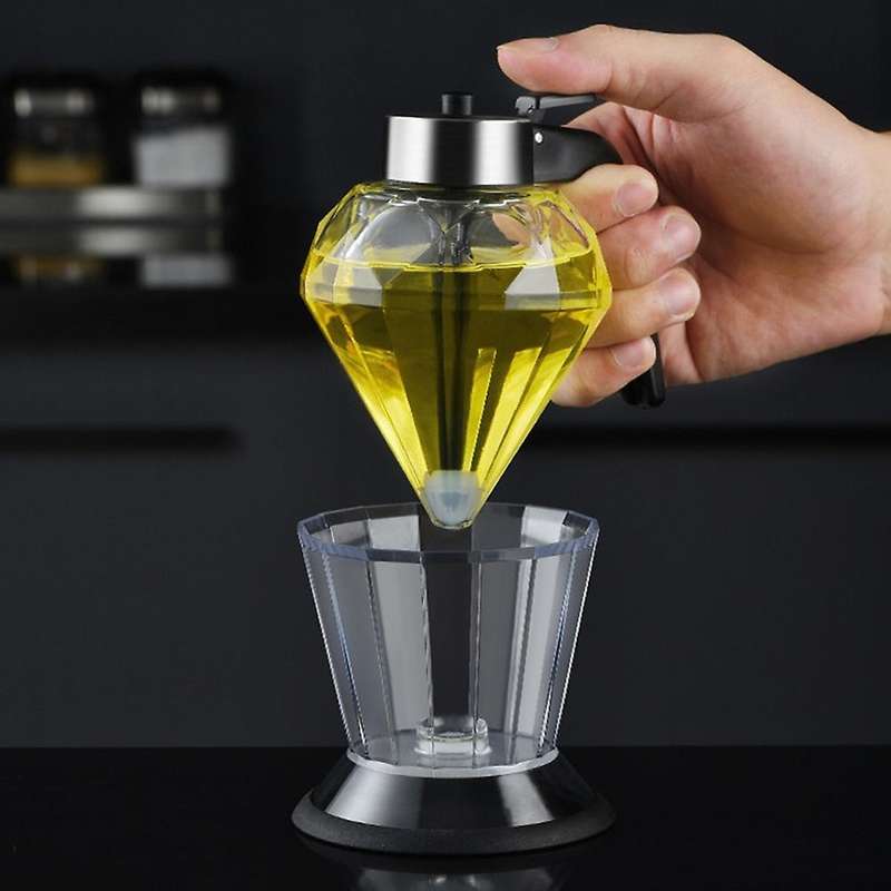 Diamond Glass Oil Pot Press Type Diamond Oil Pot Visible Color