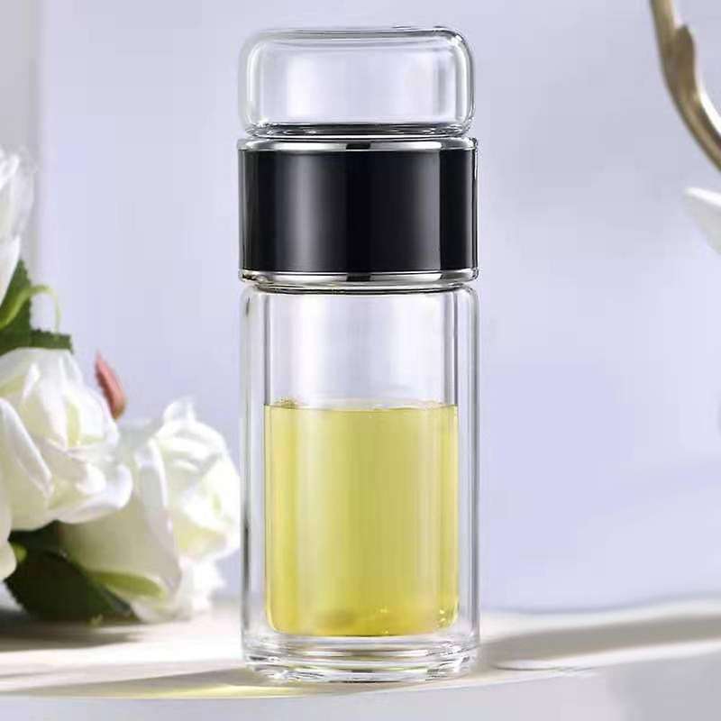 Simple and Fashionable Tea and Water Separation Tea Cup Black
