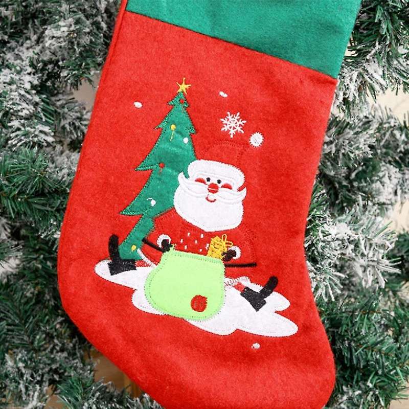 10 Pcs Santa Claus Christmas Socks Stockings Candy Gift Bags
