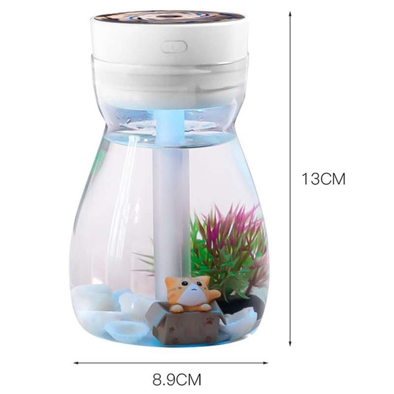2x Cute Cool Mist Humidifier Office Air Purifier Usb Charging(white)