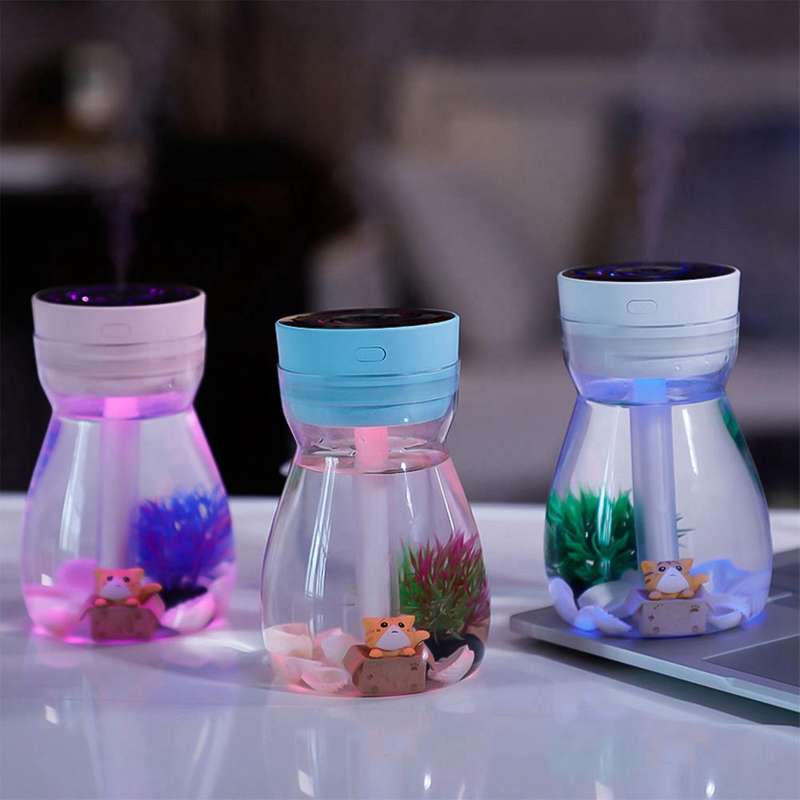 2x Cute Cool Mist Humidifier Office Air Purifier Usb Charging(white)