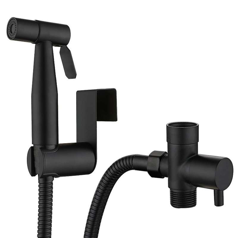 Black Toilet Bidet Sprayer Kit. Set Hand Hold Stainless Steel -eu