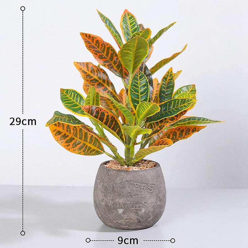 Simulation Green Plant Potted Cement Bonsai Desktop Decorations, A