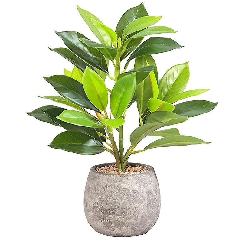 Simulation Green Plant Potted Cement Bonsai Desktop Decorations, D