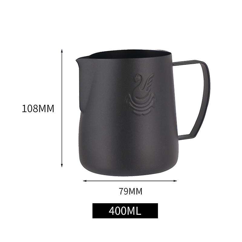Stainless Steel Black Coffee Cup Milk Frothing Cup 400ml Jug Latte