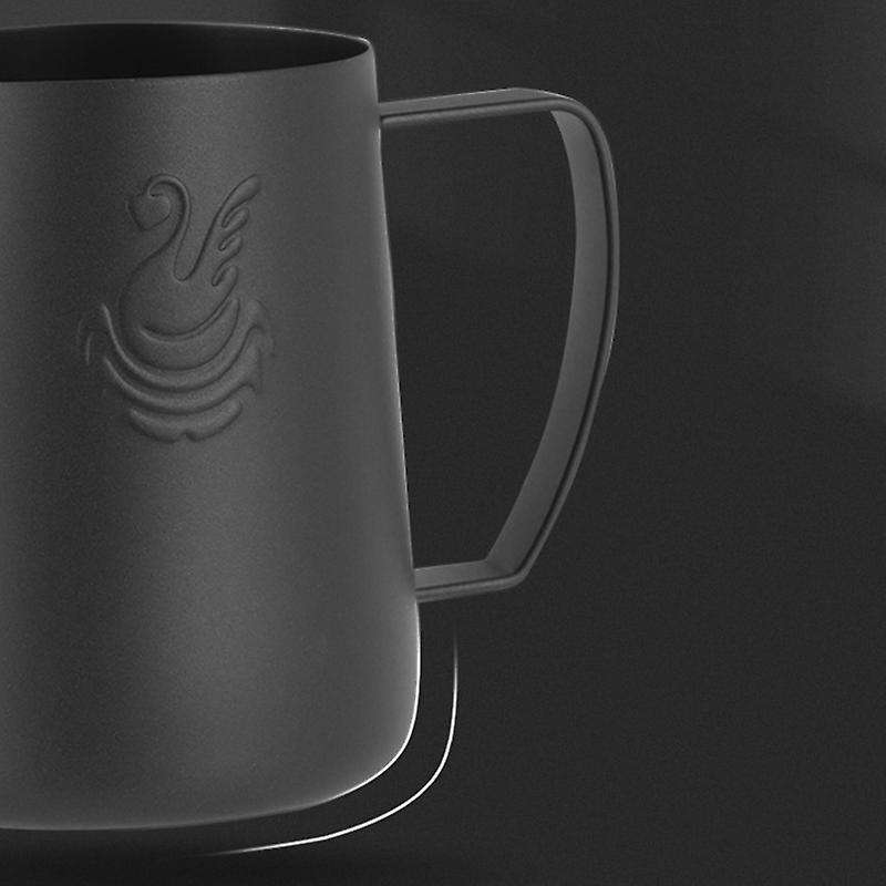 Stainless Steel Black Coffee Cup Milk Frothing Cup 400ml Jug Latte