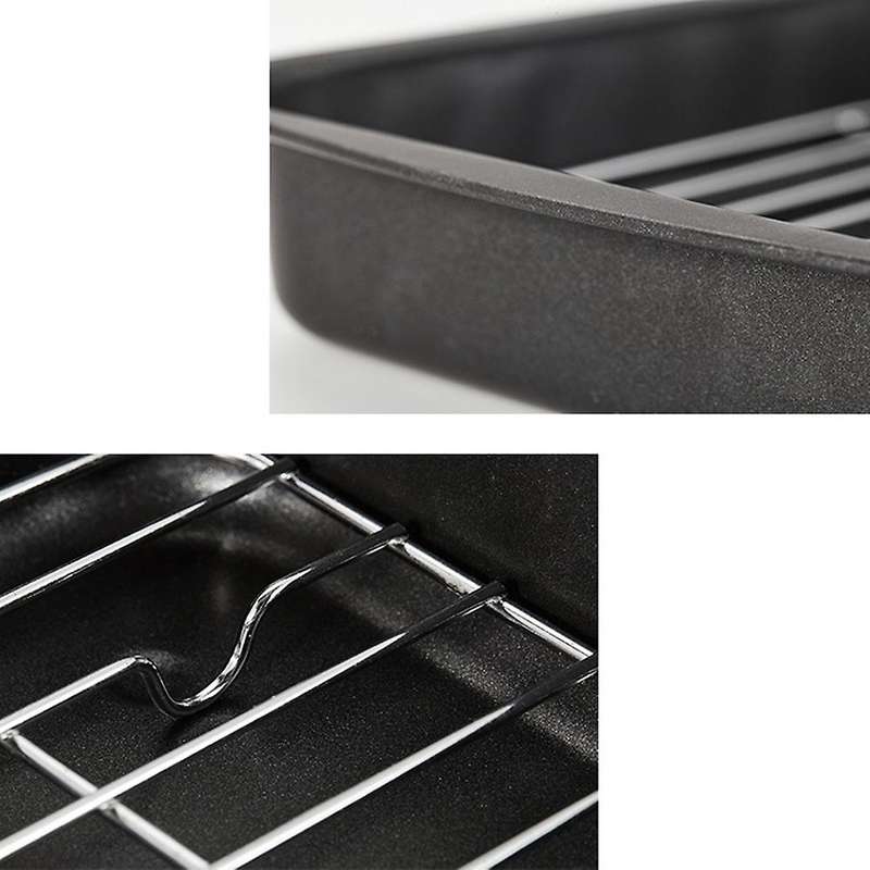 Bbq Food Pan with Oil Filter Rack Drying Tray Kitchen Supplies