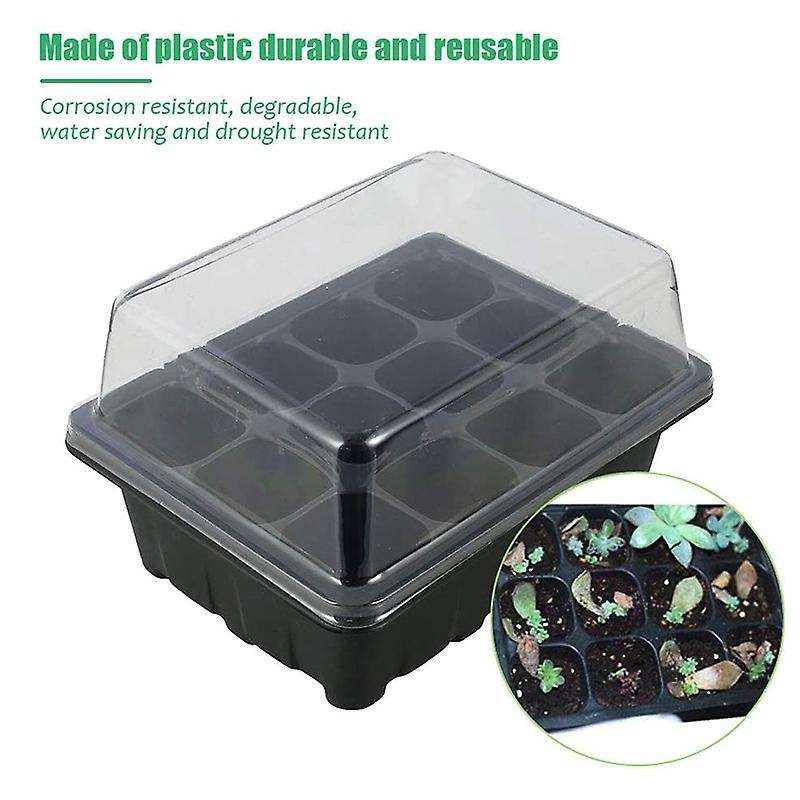 Lids 12 Cells Seed Starter Tray Plastic Seed Propagator Tray Set
