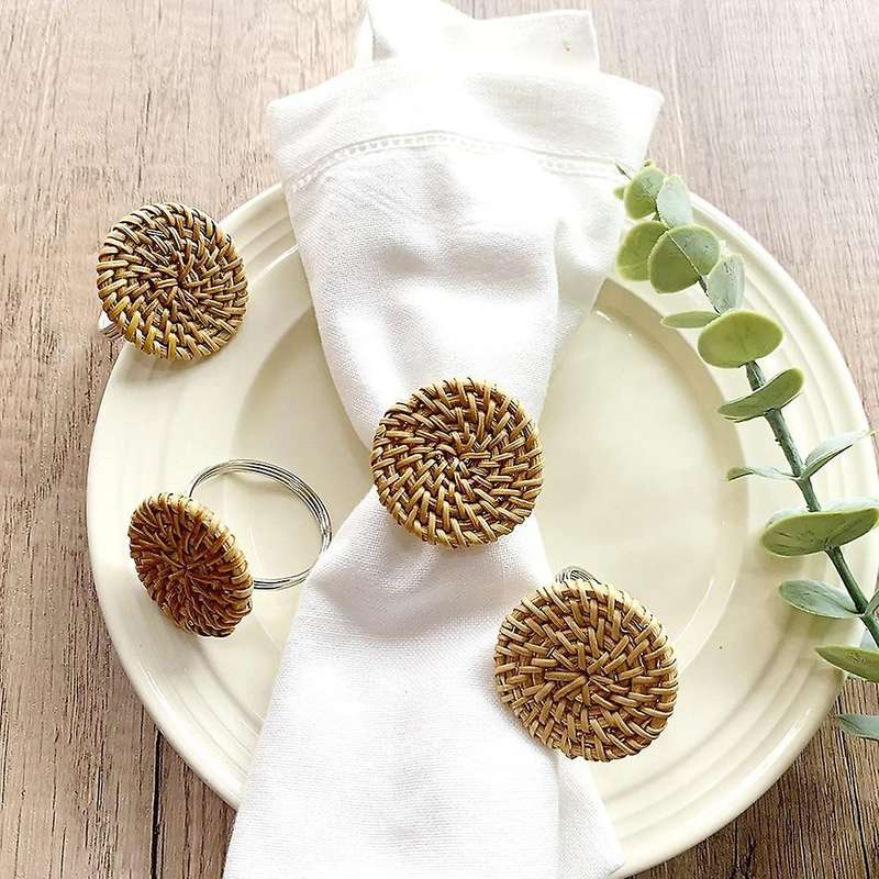Fall Napkin Rings Set Of 6, Vintage Napkin Ring for Table Setting