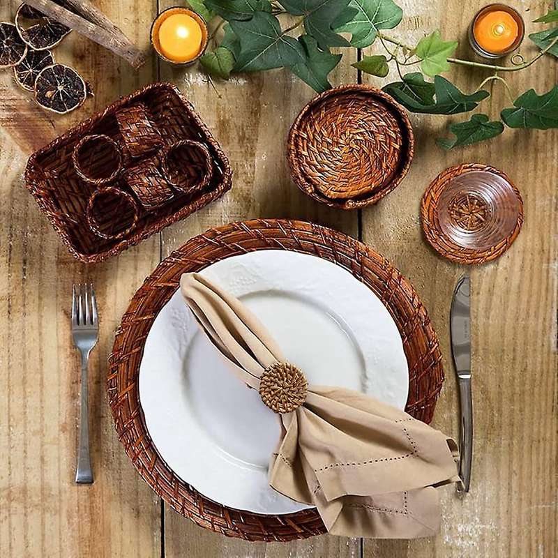 Fall Napkin Rings Set Of 6, Vintage Napkin Ring for Table Setting