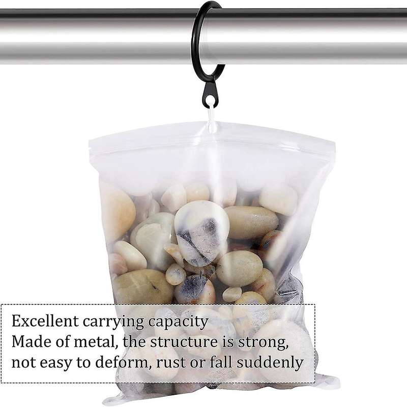 50 Set Metal Hanging Rings with Plastic Hooks for Curtains, 32 Mm