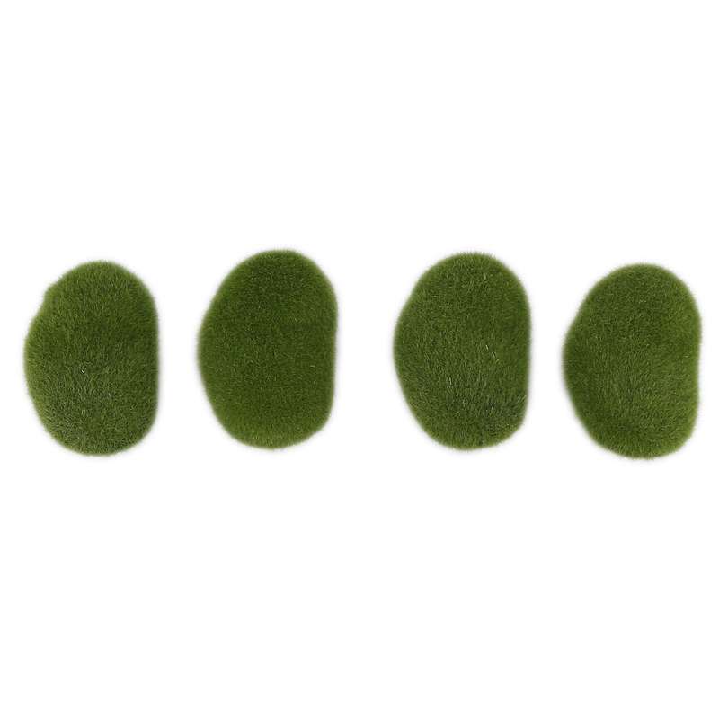 100 Pieces 2 Sizes Artificial Moss Rocks Faux Moss Covered Stones