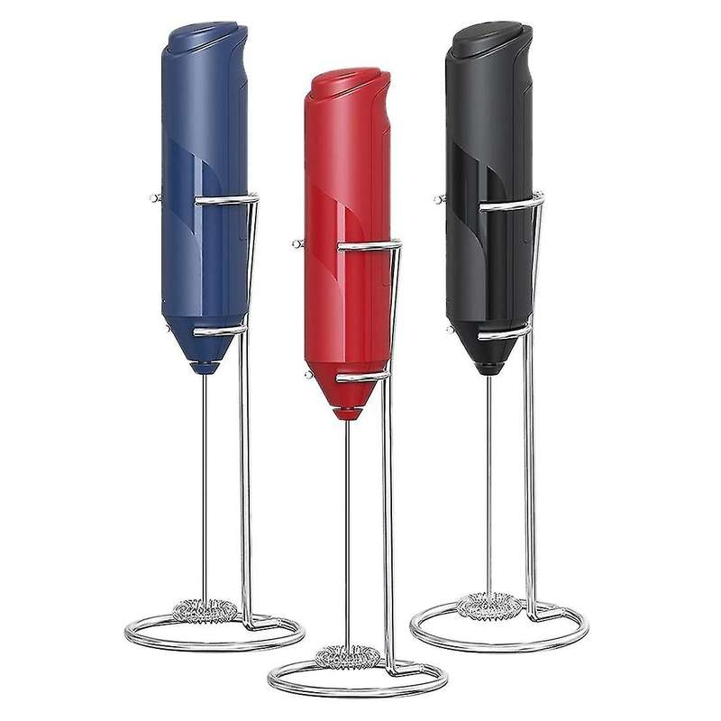 Electric Milk Frother Handheld with Stainless Steel Stand Foam Maker