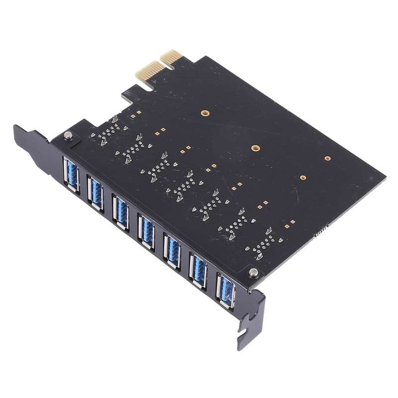 7 Ports Usb 3.0 Hub Adapter External Pci Express Card for Desktop