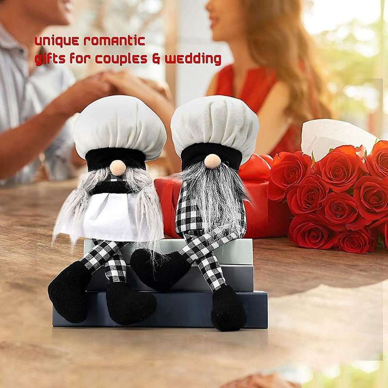 Buffalo Plaid Gnome Figurine, Holiday Time Gnome Plush Collection, A