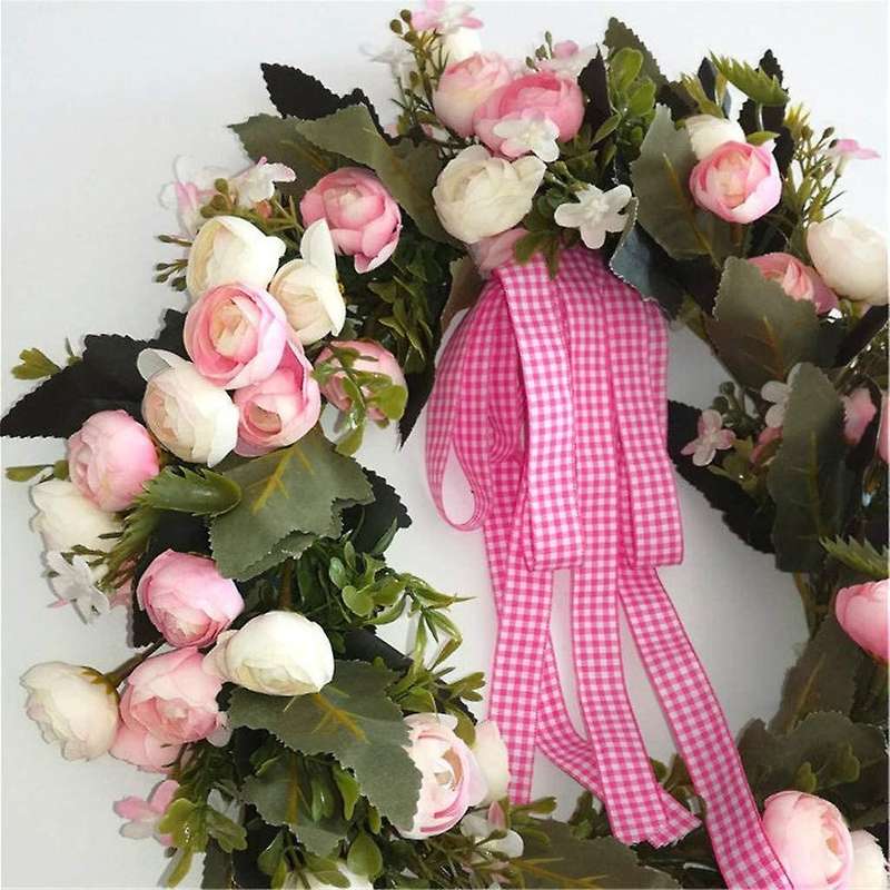 Artificial Flowers Flowers Bows Wreath Spring Wreath Outdoor